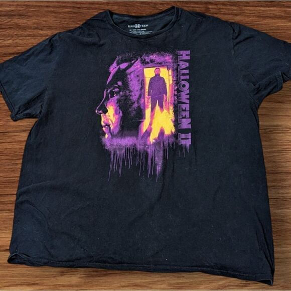 None Other - Halloween II Black Graphic Tee Shirt